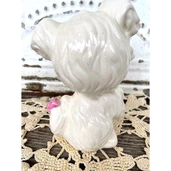 Vintage Kitschy Ceramic Puppy Dog Big Green Eyes - Picture 5 of 7